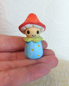 Fairy Garden Mushroom Cap simple gnome cutie - Furever Clay