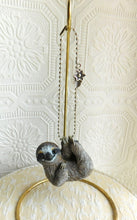 Load image into Gallery viewer, Sloth Keychain with flower charm