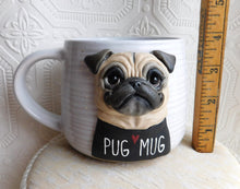 Load image into Gallery viewer, PUG MUG hand sculpted 3D Mug Dog Lover Collectible - Furever Clay