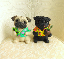 Load image into Gallery viewer, Set of 4 Hawiian cuties- Pug Sculptures