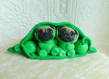 Load image into Gallery viewer, Two Pugs in a Pod Hand sculpted Clay Collectible