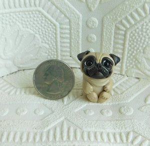 Pocket Pug Hand sculpted Clay Collectible