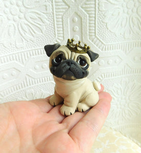 RESERVED FOR REES A Royal Pug Hand sculpted Clay Collectible