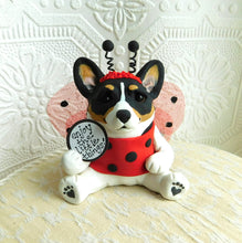 Load image into Gallery viewer, Ladybug Corgi Hand sculpted Clay Collectible