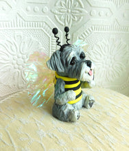 Load image into Gallery viewer, Bee Happy Miniature Schnauzer Hand sculpted Clay Collectible