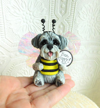 Load image into Gallery viewer, Bee Happy Miniature Schnauzer Hand sculpted Clay Collectible