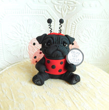 Load image into Gallery viewer, LadyPug...Lady Bug Pug Hand sculpted clay Collectible