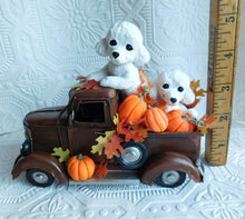 Load image into Gallery viewer, Poodle Autumn Pick up truck Home Decor Hand sculpted Clay Collectible