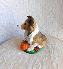 Load image into Gallery viewer, Sheltie Autumn Fun Sculpture - Furever Clay