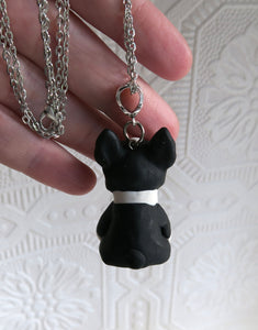 Boston Terrier Love & Energy Rose Quartz Heart pendant necklace