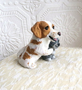RESERVED FOR SARA adult and pup HUGS hand sculpted Collectible