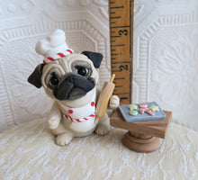 Load image into Gallery viewer, Christmas Cookie time Pug Hand Sculpted Collectible