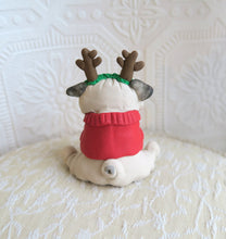 Load image into Gallery viewer, Christmas Sweater Reindeer Pug Hand Sculpted Collectible