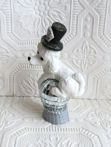 Happy New Year Poodle Hand Sculpted Collectible