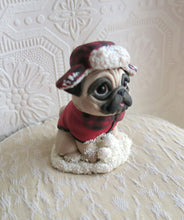 Load image into Gallery viewer, Winter Snow Pug Cutie Hand Sculpted Collectible