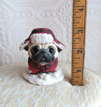 Load image into Gallery viewer, Winter Snow Pug Cutie Hand Sculpted Collectible