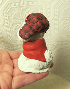 Winter Snow Havanese or Coton de Tulear Cutie Hand Sculpted Collectible