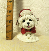Load image into Gallery viewer, Winter Snow Havanese or Coton de Tulear Cutie Hand Sculpted Collectible