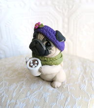 Load image into Gallery viewer, Cup of Cocoa Pug Cutie Hand Sculpted Collectible
