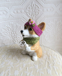 Cup of Cocoa Corgi Cutie Hand Sculpted Collectible