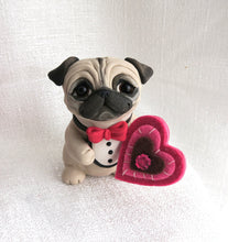 Load image into Gallery viewer, Valentine Pug Couple Hand Sculpted Collectibles