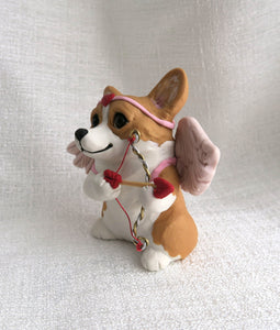 Valentine Cupid Corgi Hand Sculpted Collectible