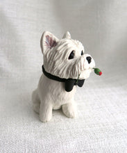 Load image into Gallery viewer, Valentine Westie with a Rose Hand Sculpted Collectible