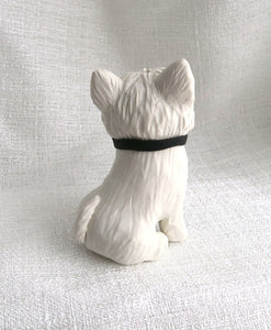 Valentine Westie with a Rose Hand Sculpted Collectible