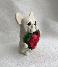 Load image into Gallery viewer, French Bulldog with Roses heart Hand Sculpted Collectible
