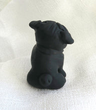 Load image into Gallery viewer, Pug with a light pink Rose Hand Sculpted Collectible