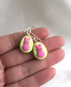 Candy Bunny Earrings Clay Sculpted Jewelry