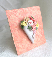 Load image into Gallery viewer, Tussy Mussy Floral Brooch/Pin Clay Sculpted One of a kind Jewelry