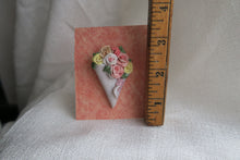 Load image into Gallery viewer, Tussy Mussy Floral Brooch/Pin Clay Sculpted One of a kind Jewelry