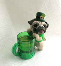 Load image into Gallery viewer, St. Patrick&#39;s Day Pug Hand Sculpted Collectible