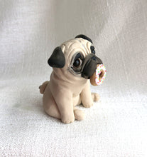 Load image into Gallery viewer, Pug with a Donut Hand Sculpted Collectible