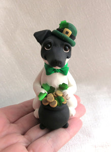 St. Patrick's Day Smooth Fox Terrier Hand Sculpted Collectible
