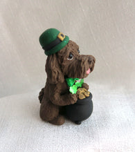 Load image into Gallery viewer, St. Patrick&#39;s Day Labradoodle, Poodle Mix Hand Sculpted Collectible