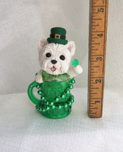 St. Patrick's Day West Highland White Terrier Hand Sculpted Collectible
