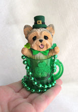 Load image into Gallery viewer, St. Patrick&#39;s Day Yorkshire Terrier Hand Sculpted Collectible