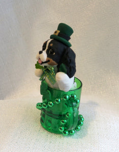 St. Patrick's Day Cavalier King Charles Spaniel Hand Sculpted Collectible
