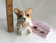 Load image into Gallery viewer, Corgi getting into the Donuts! Hand Sculpted Collectible