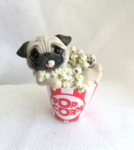 Load image into Gallery viewer, Pug Movie Night! Popcorn Collectible Hand Sculpted Mini