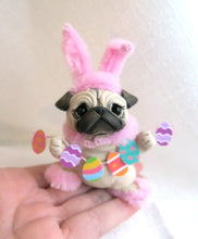 Load image into Gallery viewer, Easter Pug with Egg garland Hand Sculpted Collectible