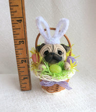Load image into Gallery viewer, Easter Pug in basket Hand Sculpted Collectible