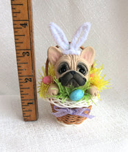 Load image into Gallery viewer, Easter French Bulldog in basket Hand Sculpted Collectible
