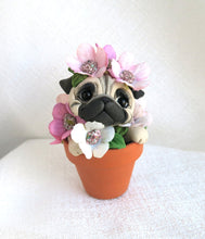 Load image into Gallery viewer, Flower Pot Pug Hand Sculpted Collectible