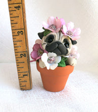 Load image into Gallery viewer, Flower Pot Pug Hand Sculpted Collectible