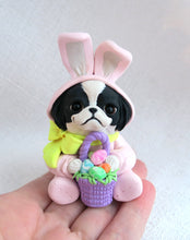 Load image into Gallery viewer, Easter Japanese Chin in basket Hand Sculpted Collectible