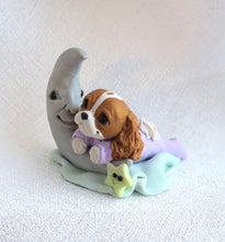 Load image into Gallery viewer, Sleepy Time Cavalier King Charles Spaniel in PJs with Moon Hand Sculpted Collectible