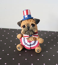 Load image into Gallery viewer, Americana Brussels Griffon 4th of July Hand sculpted Clay Collectible